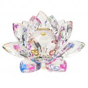 OwnMy Crystal Sparkle Crystal Lotus Flower Feng Shui Home Decor with Gift Box (4 Inch)