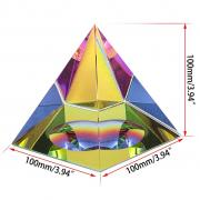 OwnMy Crystal Glass Iridescent Pyramid Paperweight Suncatchers with Gift Box (4 Inch Tall) 