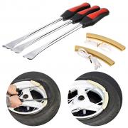 OwnMy Pack of 3 Tire Spoon Heavy Duty Tire Levers Spoon Set Iron Tire Changing Tool Kit with 2 PCS Rim Protector for Motorcycle Bike Car 